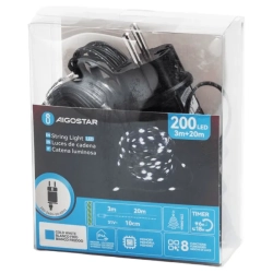 Niskonapięciowe lampki choinkowe 200 led taśmowe Zimna biel, 20 m